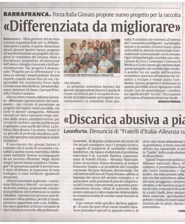 BARRAFRANCA - La Sicilia, Enna 8 Agosto 2014 "Differenziata da migliorare"